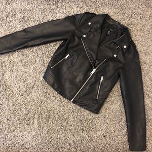 NWOT Black Leather Jacket Forever 21